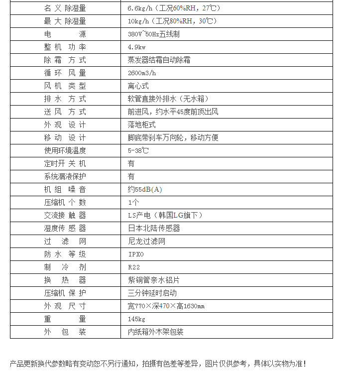 HJ-8240H烟草仓库回潮除湿机参数表